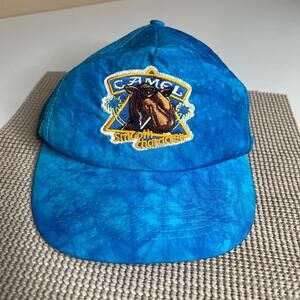 Vintage Camel Joe Camel Smooth Character Blue Nylon Snapback Hat 90s
